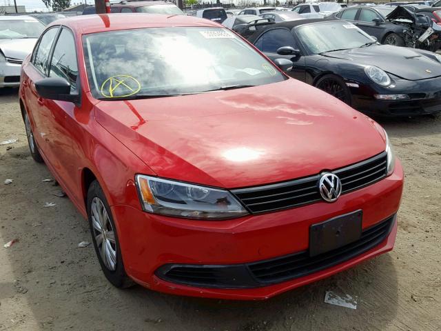 3VW2K7AJ2EM209583 - 2014 VOLKSWAGEN JETTA BASE RED photo 1