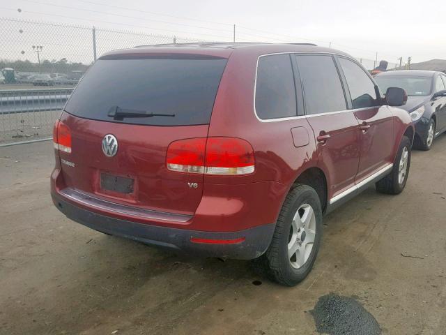 WVGZG77L55D082380 - 2005 VOLKSWAGEN TOUAREG 3. RED photo 4