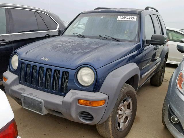 1J4GL48K32W297908 - 2002 JEEP LIBERTY SP BLUE photo 2