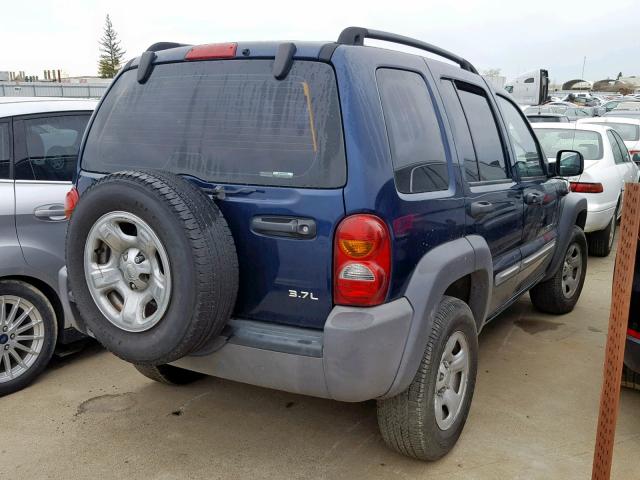 1J4GL48K32W297908 - 2002 JEEP LIBERTY SP BLUE photo 4
