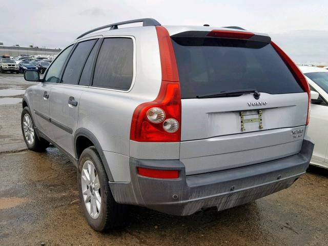 YV1CZ91H541094592 - 2004 VOLVO XC90 T6 SILVER photo 3