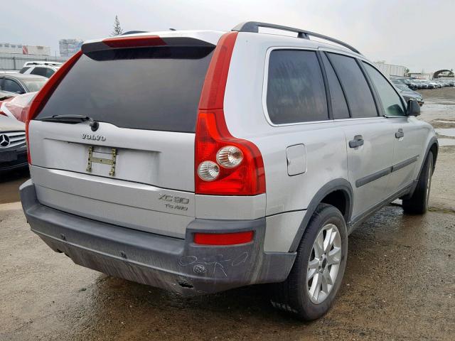 YV1CZ91H541094592 - 2004 VOLVO XC90 T6 SILVER photo 4