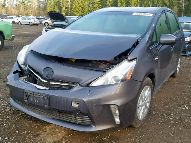 JTDZN3EU7EJ001895 - 2014 TOYOTA PRIUS V GRAY photo 2