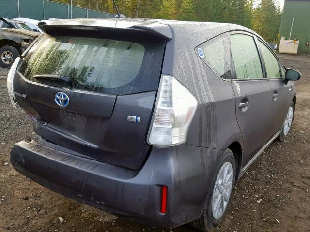 JTDZN3EU7EJ001895 - 2014 TOYOTA PRIUS V GRAY photo 4