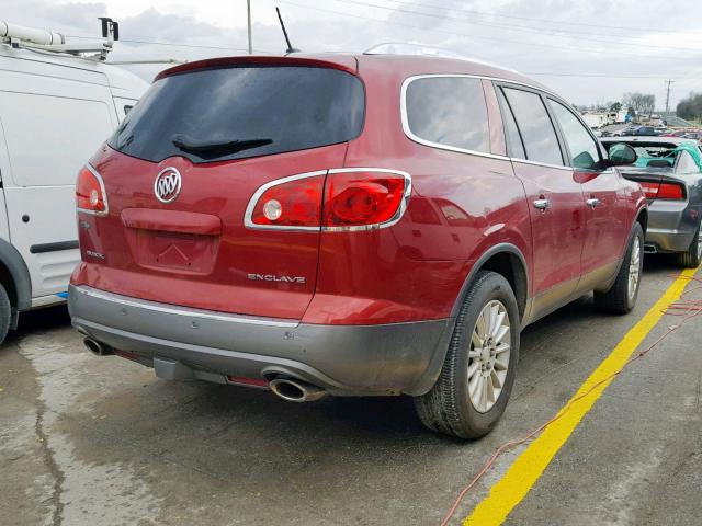 5GAKRCED7CJ191251 - 2012 BUICK ENCLAVE RED photo 4