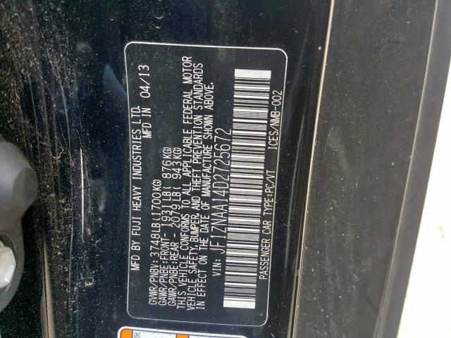 JF1ZNAA14D2725672 - 2013 TOYOTA SCION FR-S BLACK photo 10