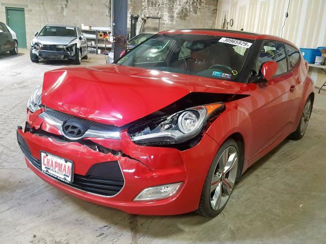 KMHTC6AD9CU048369 - 2012 HYUNDAI VELOSTER RED photo 2