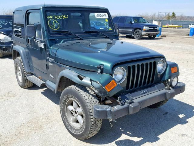 1J4FA49S2YP700361 - 2000 JEEP WRANGLER / GREEN photo 1