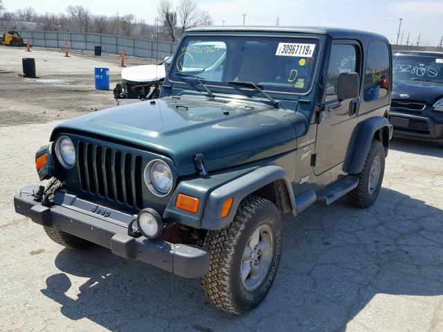 1J4FA49S2YP700361 - 2000 JEEP WRANGLER / GREEN photo 2