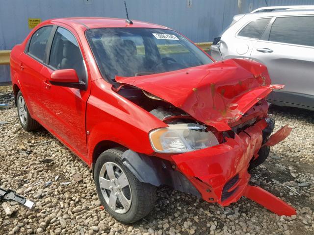 KL1TD56E49B393804 - 2009 CHEVROLET AVEO LS RED photo 1