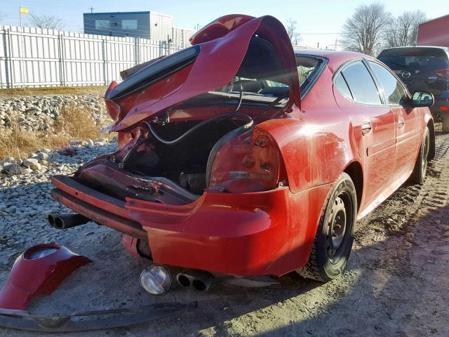 2G2WP552X81187815 - 2008 PONTIAC GRAND PRIX RED photo 4