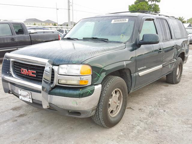 1GKEC16T31J220382 - 2001 GMC YUKON XL C GREEN photo 2