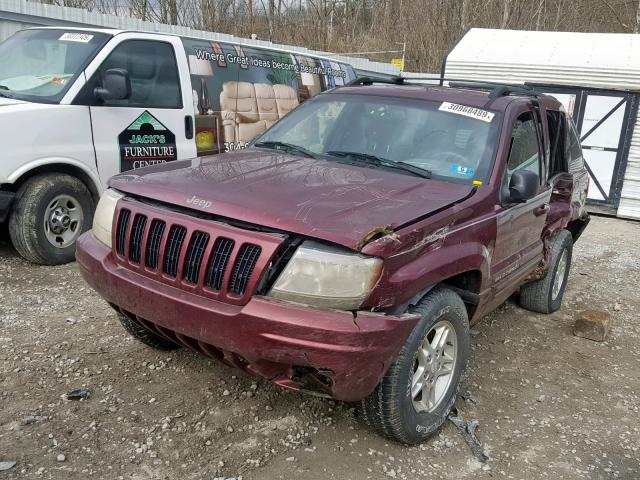 1J4GW58N0YC421778 - 2000 JEEP GRAND CHER MAROON photo 2