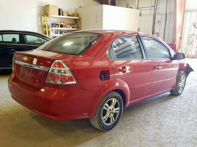 KL1TD5DE0BB144506 - 2011 CHEVROLET AVEO LS RED photo 4