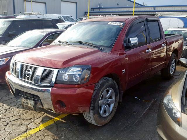 1N6AA07A64N513369 - 2004 NISSAN TITAN XE MAROON photo 2