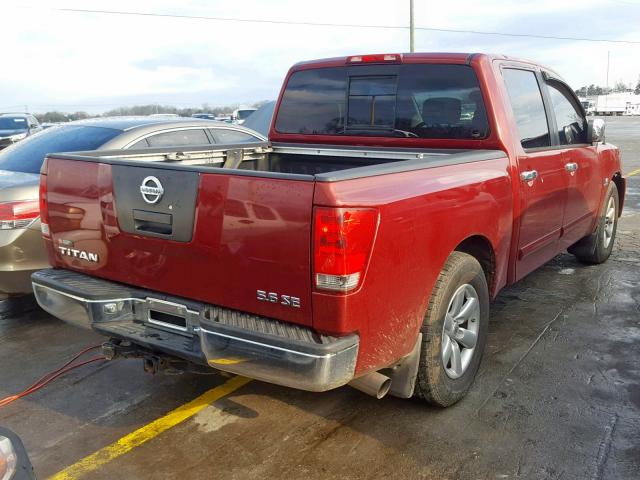 1N6AA07A64N513369 - 2004 NISSAN TITAN XE MAROON photo 4