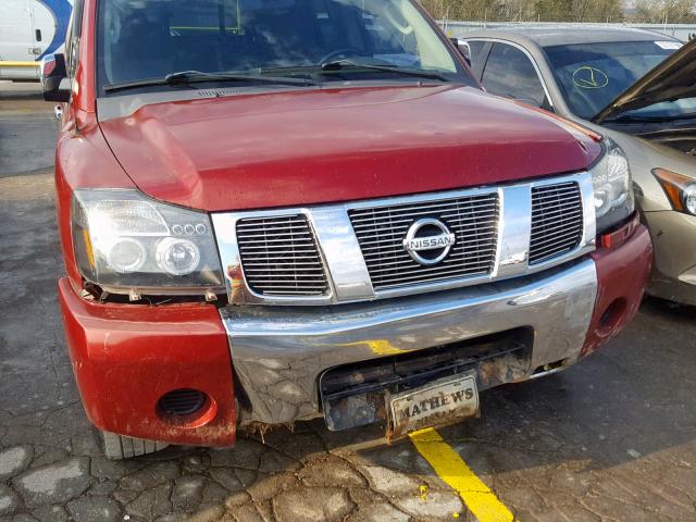 1N6AA07A64N513369 - 2004 NISSAN TITAN XE MAROON photo 9