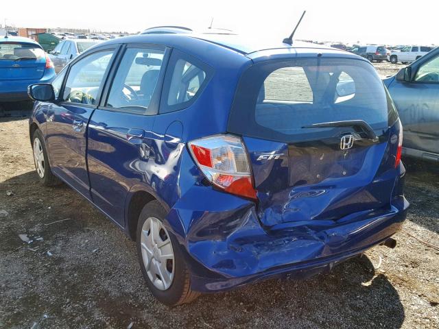 JHMGE8H32DC068722 - 2013 HONDA FIT BLUE photo 3