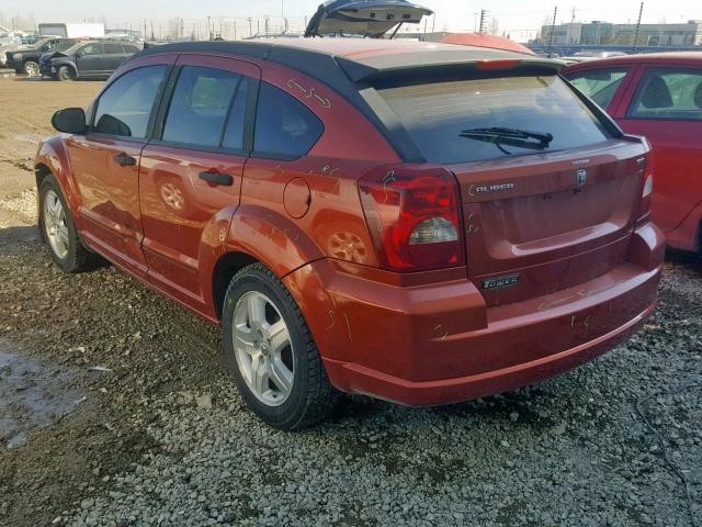 1B3HB48C07D570510 - 2007 DODGE CALIBER SX RED photo 3