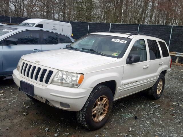 1J4GW68N3XC637662 - 1999 JEEP GRAND CHER WHITE photo 2