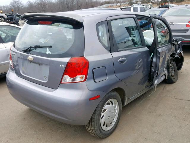 KL1TD66627B789886 - 2007 CHEVROLET AVEO BASE Күміс фото 4