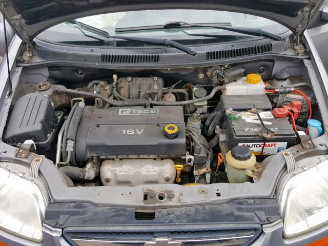KL1TD66627B789886 - 2007 CHEVROLET AVEO BASE Күміс фото 7