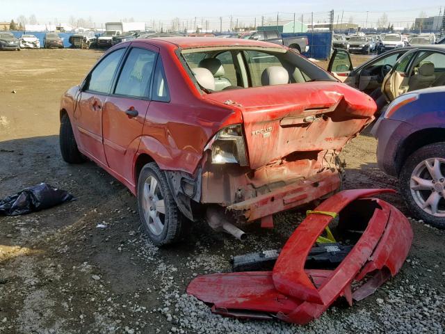 1FAFP34N57W120886 - 2007 FORD FOCUS ZX4 RED photo 3