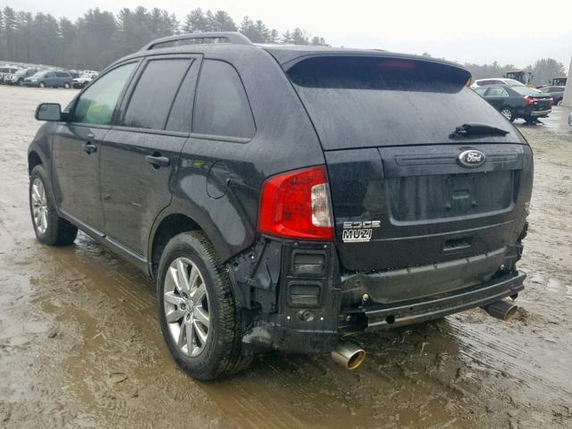 2FMDK4JC5DBA55877 - 2013 FORD EDGE SEL BLACK photo 3