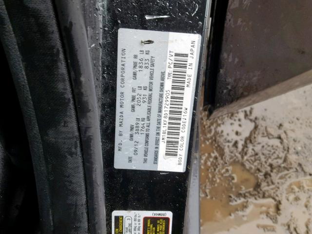 JM1BL1KF8D1729905 - 2013 MAZDA 3 I BLACK photo 10