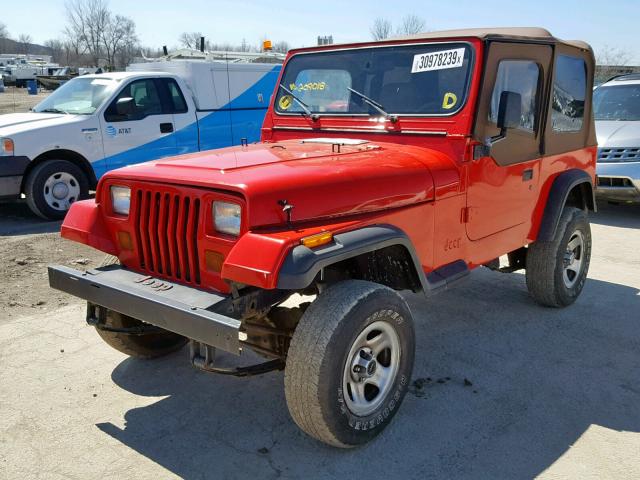 1J4FY19P3SP209018 - 1995 JEEP WRANGLER / RED photo 2