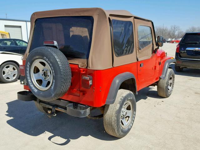 1J4FY19P3SP209018 - 1995 JEEP WRANGLER / RED photo 4