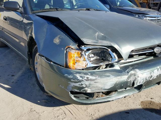 4S3BE635427206890 - 2002 SUBARU LEGACY L GREEN photo 9