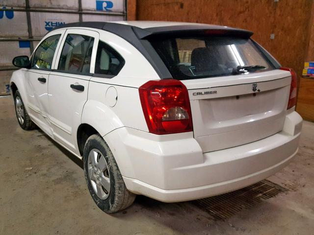 1B3HB28B27D177944 - 2007 DODGE CALIBER WHITE photo 3