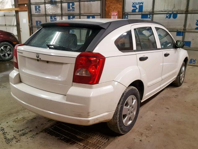 1B3HB28B27D177944 - 2007 DODGE CALIBER WHITE photo 4