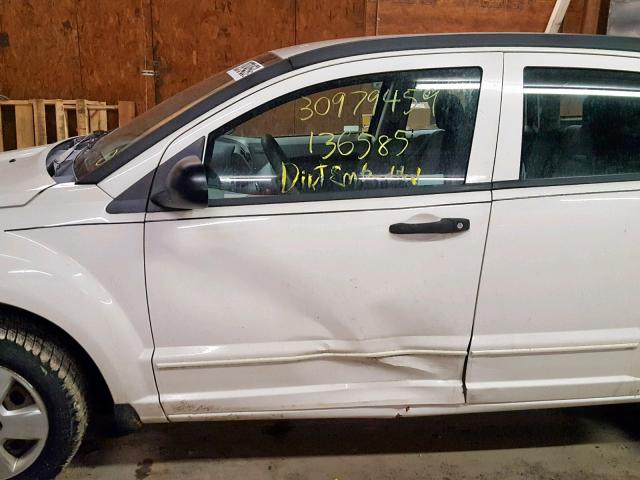 1B3HB28B27D177944 - 2007 DODGE CALIBER WHITE photo 9