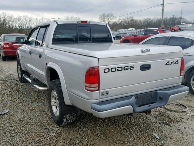 1B7HG38N02S615056 - 2002 DODGE DAKOTA QUA SILVER photo 3