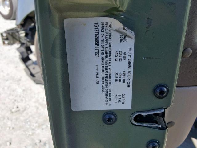 1G1ZT62895F117321 - 2005 CHEVROLET MALIBU MAX 绿色 照片 10