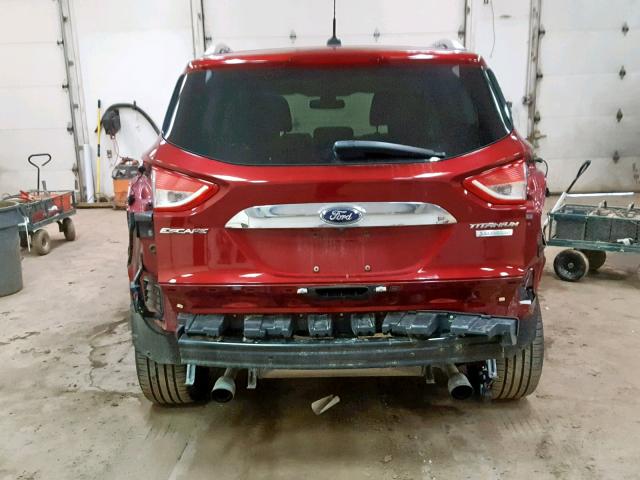 1FMCU0JX8EUD79256 - 2014 FORD ESCAPE TIT RED photo 9