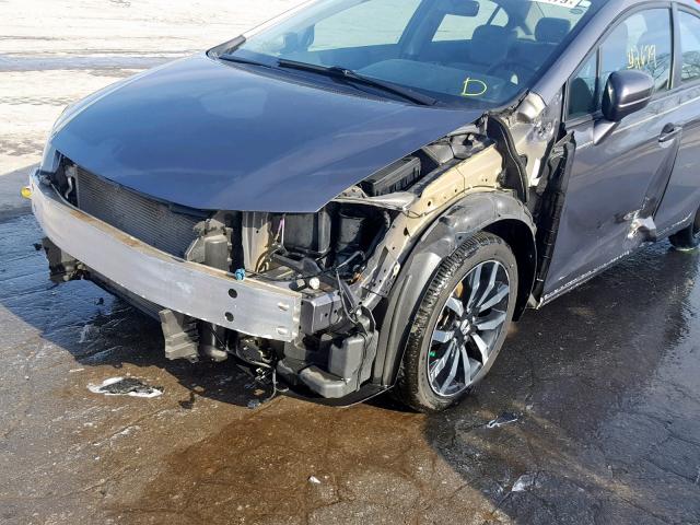 2HGFB2F9XFH514238 - 2015 HONDA CIVIC EXL GRAY photo 9