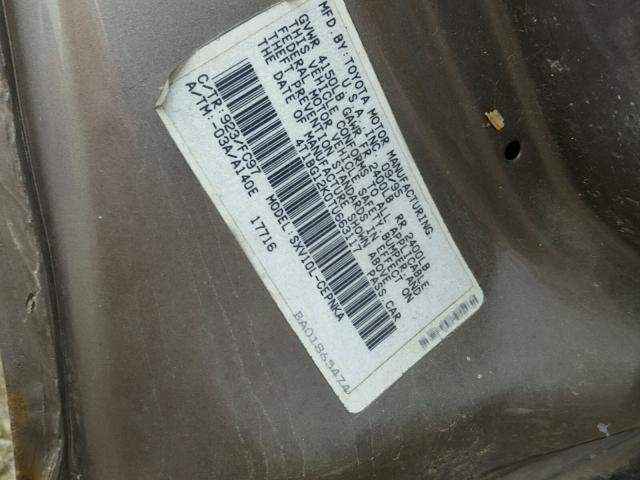 4T1BG12K0TU663117 - 1996 TOYOTA CAMRY DX GRAY photo 10