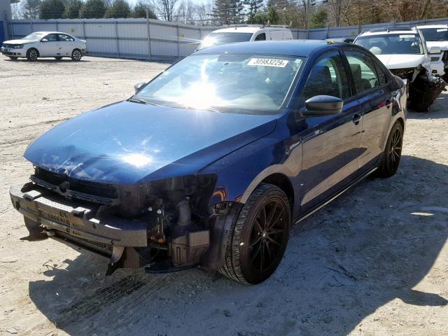 3VW2K7AJ0EM432222 - 2014 VOLKSWAGEN JETTA BASE BLUE photo 2