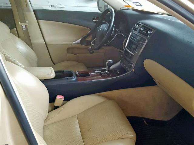 JTHBK262975045067 - 2007 LEXUS IS 250 GOLD photo 5