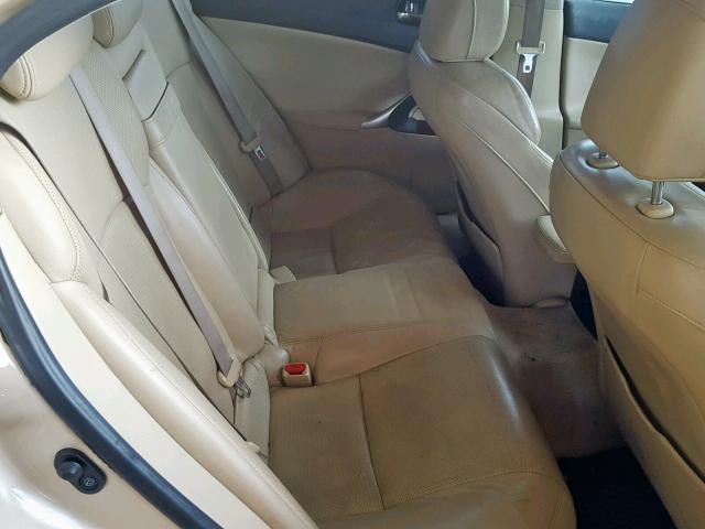 JTHBK262975045067 - 2007 LEXUS IS 250 GOLD photo 6