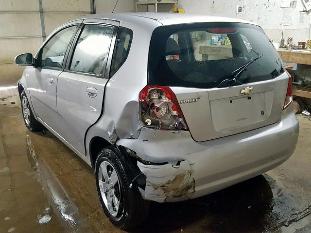 KL1TD66627B721099 - 2007 CHEVROLET AVEO BASE ვერცხლისფერი ფოტო 3