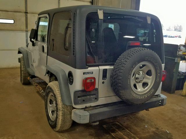 1J4FA39S22P773232 - 2002 JEEP WRANGLER / SILVER photo 3