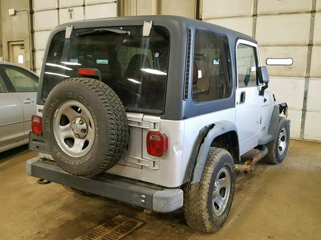 1J4FA39S22P773232 - 2002 JEEP WRANGLER / SILVER photo 4