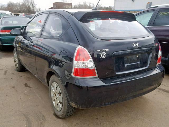 KMHCM36C48U096185 - 2008 HYUNDAI ACCENT GS BLACK photo 3