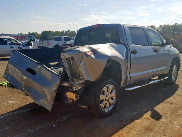 5TFEY5F13AX080768 - 2010 TOYOTA TUNDRA CRE SILVER photo 4