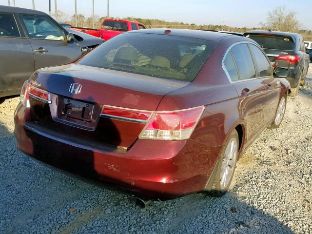 1HGCP2F80BA026114 - 2011 HONDA ACCORD EXL MAROON photo 4