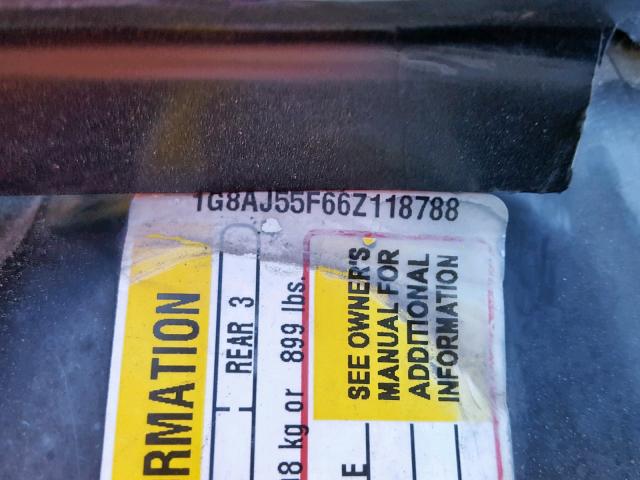 1G8AJ55F66Z118788 - 2006 SATURN ION LEVEL 黑色 照片 10